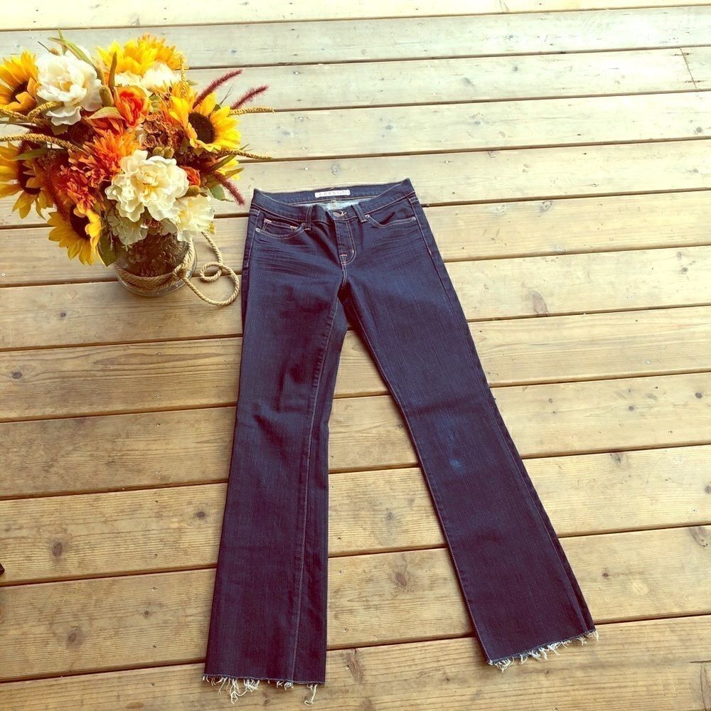 J Brand The Straight Leg Raw Frayed Hem